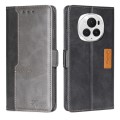 For Honor Magic6 Pro Contrast Color Side Buckle Leather Phone Case(Black + Grey)