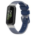 For Fitbit Inspire 3 Two Color Transparent Silicone Watch Band(Blue)