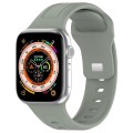 For Apple Watch Ultra 49mm Square Buckle Silicone Watch Band(Grey Green)