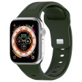 For Apple Watch Ultra 49mm Square Buckle Silicone Watch Band(Green)