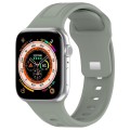 For Apple Watch 8 41mm Square Buckle Silicone Watch Band(Grey Green)
