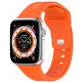 For Apple Watch 8 45mm Square Buckle Silicone Watch Band(Orange)