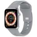 For Apple Watch 8 45mm Square Buckle Silicone Watch Band(Light Grey)