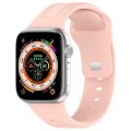 For Apple Watch 7 41mm Square Buckle Silicone Watch Band(Light Pink)