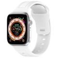 For Apple Watch 7 45mm Square Buckle Silicone Watch Band(White)