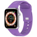 For Apple Watch SE 44mm Square Buckle Silicone Watch Band(Purple)