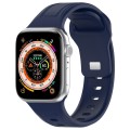 For Apple Watch 5 44mm Square Buckle Silicone Watch Band(Midnight Blue)