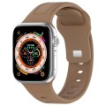 For Apple Watch 2 42mm Square Buckle Silicone Watch Band(Brown)
