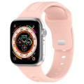 For Apple Watch SE 2023 44mm Square Buckle Silicone Watch Band(Light Pink)