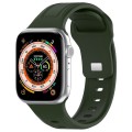 For Apple Watch SE 2023 44mm Square Buckle Silicone Watch Band(Green)