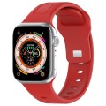 For Apple Watch 9 45mm Square Buckle Silicone Watch Band(Red)