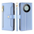 For Huawei Mate 60 Lite Sheep Texture Cross-body Zipper Wallet Leather Phone Case(Blue)