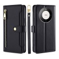 For Huawei Mate 60 Pro / Pro+ Lite Sheep Texture Cross-body Zipper Wallet Leather Phone Case(Black)