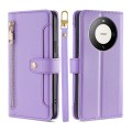 For Huawei Mate 60 Pro / Pro+ Lite Sheep Texture Cross-body Zipper Wallet Leather Phone Case(Purple)