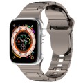 For Apple Watch 8 41mm Square Buckle Armor Style Silicone Watch Band(Plating Titanium Silver)