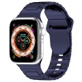 For Apple Watch 5 40mm Square Buckle Armor Style Silicone Watch Band(Plating Blue)