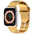 For Apple Watch 2 42mm Square Buckle Armor Style Silicone Watch Band(Plating Gold)
