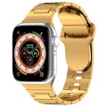 For Apple Watch 38mm Square Buckle Armor Style Silicone Watch Band(Plating Gold)