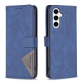 For Samsung Galaxy S23 FE 5G Magnetic Buckle Rhombus Texture Leather Phone Case(Blue)
