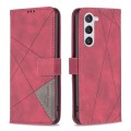 For Samsung Galaxy S24 5G Magnetic Buckle Rhombus Texture Leather Phone Case(Red)