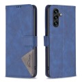 For Samsung Galaxy A55 Magnetic Buckle Rhombus Texture Leather Phone Case(Blue)