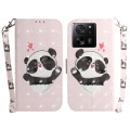 For Xiaomi 13T / 13T Pro / Redmi K60 Ultra 3D Colored Horizontal Flip Leather Phone Case(Heart Panda