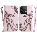 For Xiaomi Redmi Note 13 5G 3D Colored Horizontal Flip Leather Phone Case(Butterfly High-heeled)
