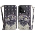 For Xiaomi Redmi Note 13 5G 3D Colored Horizontal Flip Leather Phone Case(Hug Cat)