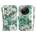 For Xiaomi Redmi A3 3D Colored Horizontal Flip Leather Phone Case(Watercolor Flower)