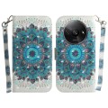 For Xiaomi Redmi A3 3D Colored Horizontal Flip Leather Phone Case(Peacock Wreath)