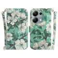 For Xiaomi Redmi Note 13 Pro 4G 3D Colored Horizontal Flip Leather Phone Case(Watercolor Flower)