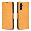 For Samsung Galaxy A05s Lambskin Texture Pure Color Flip Leather Phone Case(Yellow)