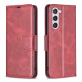 For Samsung Galaxy S24 5G Lambskin Texture Pure Color Flip Leather Phone Case(Red)