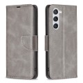 For Samsung Galaxy S24 5G Lambskin Texture Pure Color Flip Leather Phone Case(Grey)
