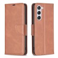 For Samsung Galaxy S24 5G Lambskin Texture Pure Color Flip Leather Phone Case(Brown)