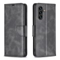 For Samsung Galaxy A35 Lambskin Texture Pure Color Flip Leather Phone Case(Black)
