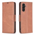 For Samsung Galaxy A35 Lambskin Texture Pure Color Flip Leather Phone Case(Brown)