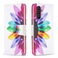 For Samsung Galaxy A25 5G Colored Drawing Pattern Leather Phone Case(Sun Flower)