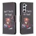 For Samsung Galaxy S24 5G Colored Drawing Pattern Leather Phone Case(Bear)