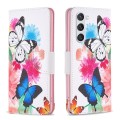 For Samsung Galaxy S24 5G Colored Drawing Pattern Leather Phone Case(Butterflies)