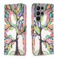 For Samsung Galaxy S24 Ultra 5G Colored Drawing Pattern Leather Phone Case(Tree Life)