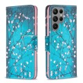 For Samsung Galaxy S24 Ultra 5G Colored Drawing Pattern Leather Phone Case(Plum Blossom)