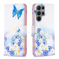 For Samsung Galaxy S24 Ultra 5G Colored Drawing Pattern Leather Phone Case(Butterfly Love)