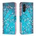 For Samsung Galaxy A35 Colored Drawing Pattern Leather Phone Case(Plum Blossom)