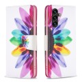 For Samsung Galaxy A55 Colored Drawing Pattern Leather Phone Case(Sun Flower)