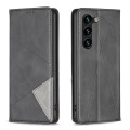 For Samsung Galaxy S24+ 5G Rhombus Texture Magnetic Leather Phone Case(Black)