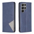 For Samsung Galaxy S24 Ultra 5G Rhombus Texture Magnetic Leather Phone Case(Blue)