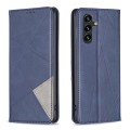 For Samsung Galaxy A55 Rhombus Texture Magnetic Leather Phone Case(Blue)