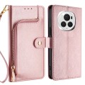 For Honor Magic6 Pro Zipper Bag Leather Phone Case(Rose Gold)