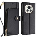 For Honor Magic6 Zipper Bag Leather Phone Case(Black)